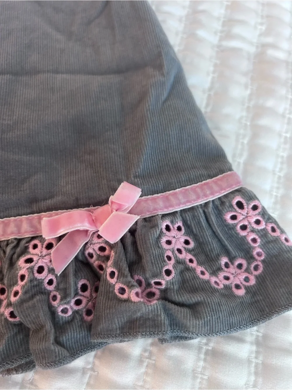 The Children's Place Gray Dress with Pink Trim and Bow